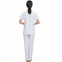 Short-Length Short Sleeve Nurse Uniform - Women (White) 2001